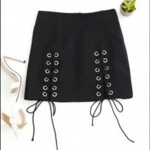 Punk Lace Up Mini Skirt